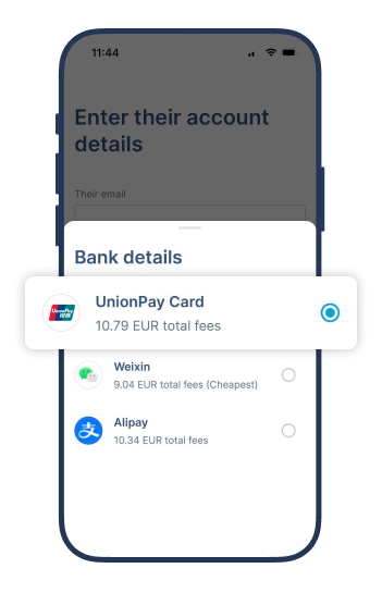 Send Chinese Yuan (CNY) from more European currencies